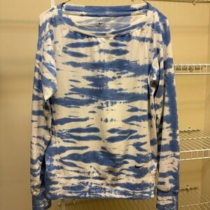 Nike Blue and White Tie-Dye Pullover